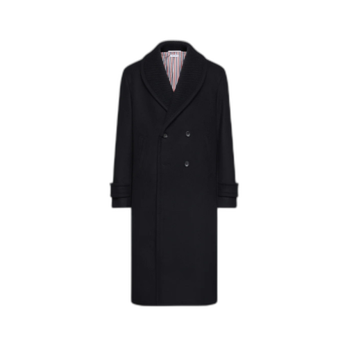 니트 숄 칼라 멜튼 오버 코트