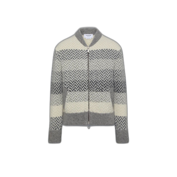 도니골 쿠셴데일 헤링본 자카드 봄버 재킷