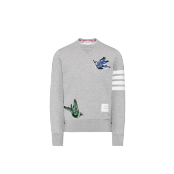 루프백 버드 패치 4-바 스웨트셔츠