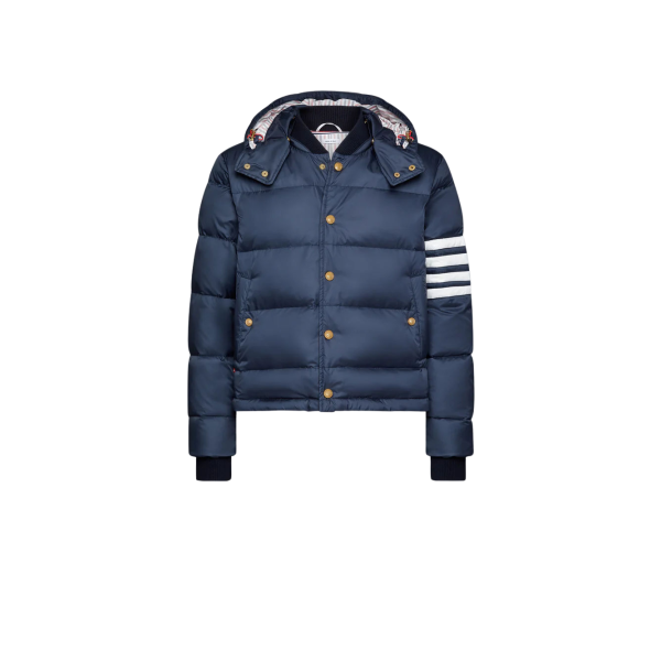 매트 피니시 나일론 다운 필 4-바 후드 봄버