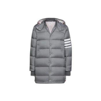 매트 피니시 나일론 다운 필 4-바 후드 코트