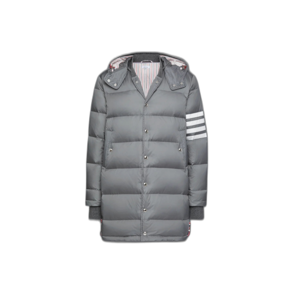 매트 피니시 나일론 다운 필 4-바 후드 코트