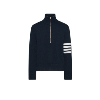 메리노 울 4-바 퍼널 넥 풀오버