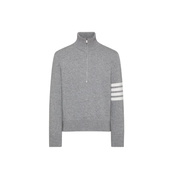 메리노 울 4-바 퍼널 넥 풀오버