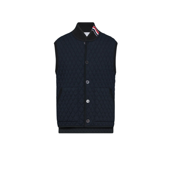 메리노 울 인타르시아 자카드 워크 베스트