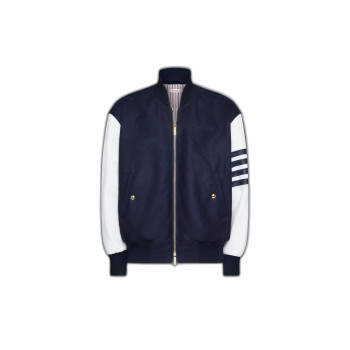 멜튼 울 4-바 오버사이즈 블루종 재킷