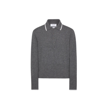 브라운 65 저지 인타르시아 캐시미어 롱 슬리브 폴로