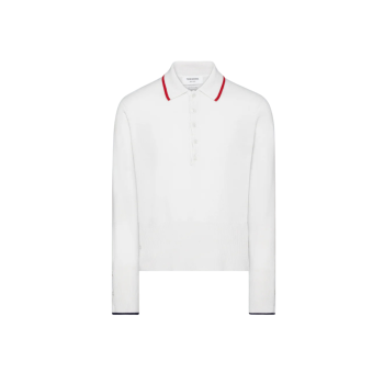 브라운 65 저지 인타르시아 캐시미어 롱 슬리브 폴로