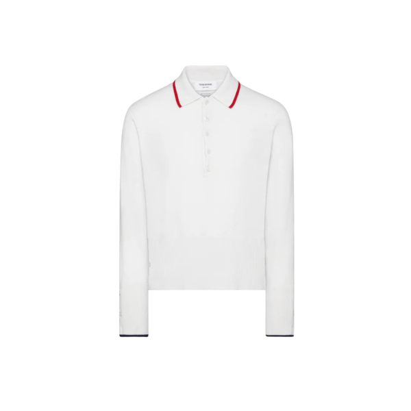 브라운 65 저지 인타르시아 캐시미어 롱 슬리브 폴로