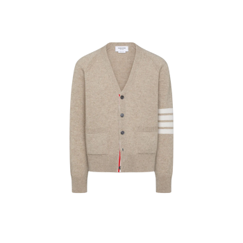 셔틀랜드 울 4-바 릴렉스 핏 브이넥 카디건