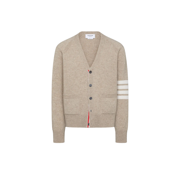 셔틀랜드 울 4-바 릴렉스 핏 브이넥 카디건