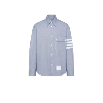 우븐 플란넬 4-바 오버사이즈 셔츠