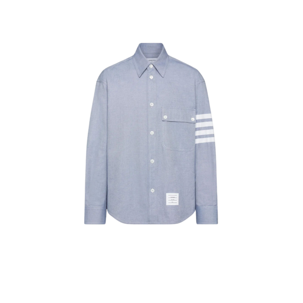 우븐 플란넬 4-바 오버사이즈 셔츠