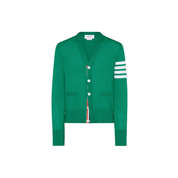 파인 메리노 울 4-바 클래식 카디건