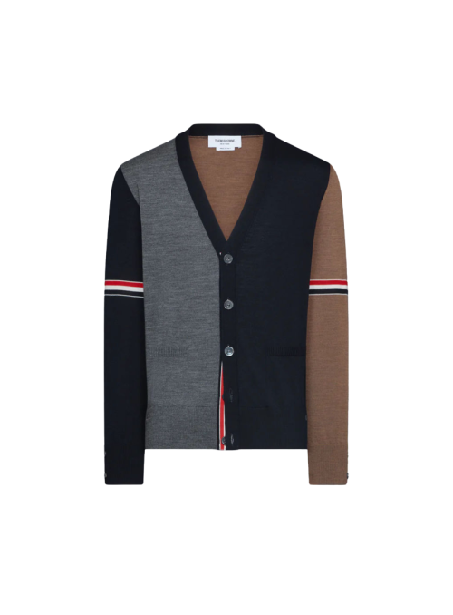 파인 메리노 울 펀믹스 브이넥 카디건