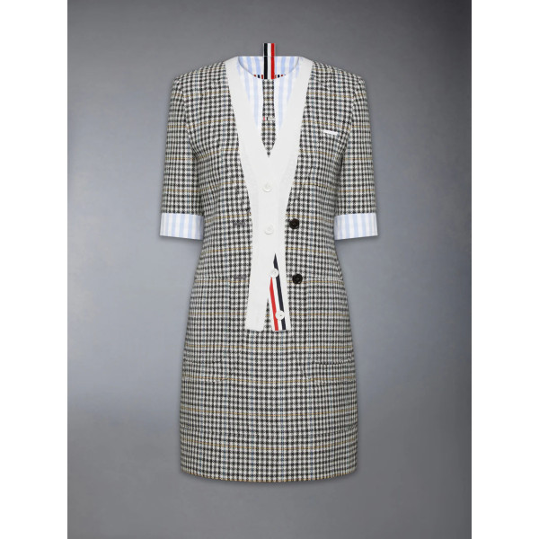 건클럽 체크 헌팅 트위드 트롱프뢰유 드레스