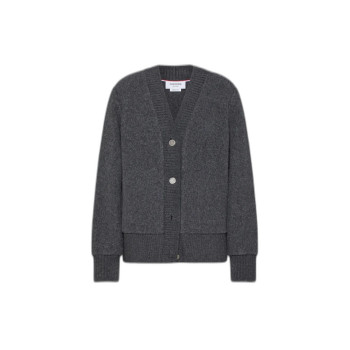 울 플리스 오버사이즈 브이넥 카디건