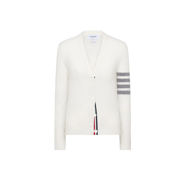 클래식 캐시미어 4-바 브이넥 카디건