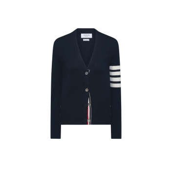 클래식 캐시미어 4-바 브이넥 카디건