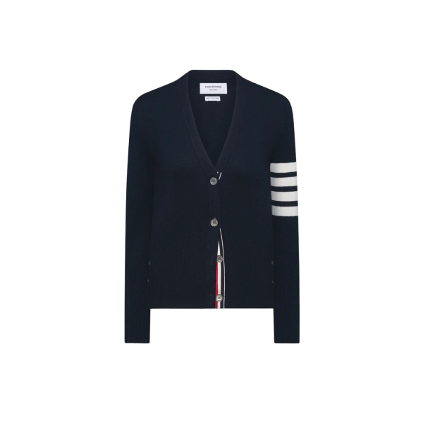 클래식 캐시미어 4-바 브이넥 카디건