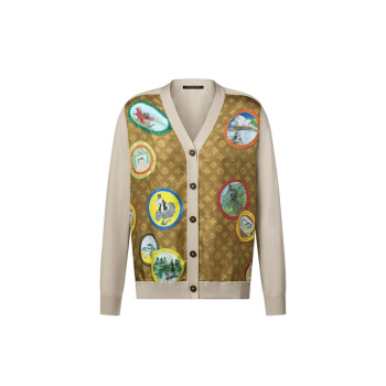 모노그램 캣 스탬프 가디건