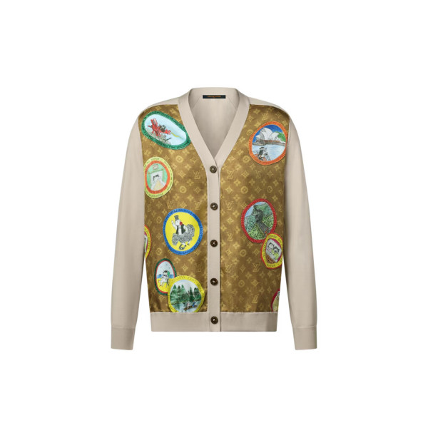 모노그램 캣 스탬프 가디건