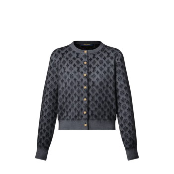 브러시드 모노그램 가디건