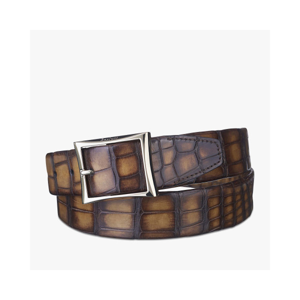 클래식 엘리게이터 레더 벨트 - 35mm