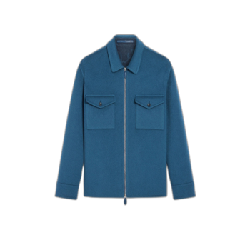 스플리터블 울 & 캐시미어 지퍼 오버셔츠