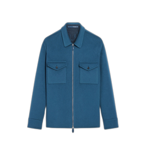 스플리터블 울 & 캐시미어 지퍼 오버셔츠