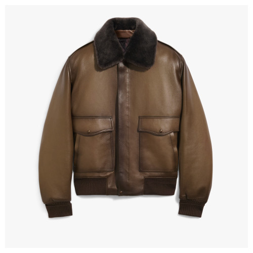 시어링 칼라 파티나 플라이트 재킷