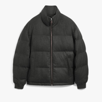 울 헤링본 퍼퍼 재킷