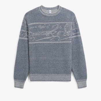 텍스처 자카드 스크리토 점퍼