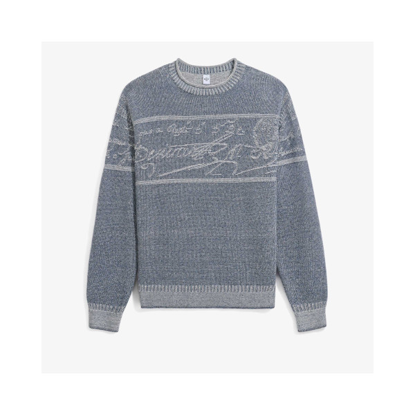 텍스처 자카드 스크리토 점퍼