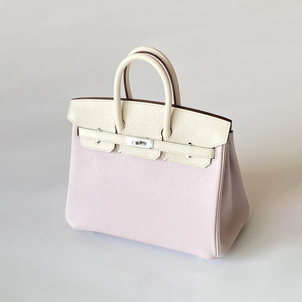 에르메스 버킨 25 르투르네 스페셜 오더 핑크 & 화이트 투톤 팔라듐 하드웨어