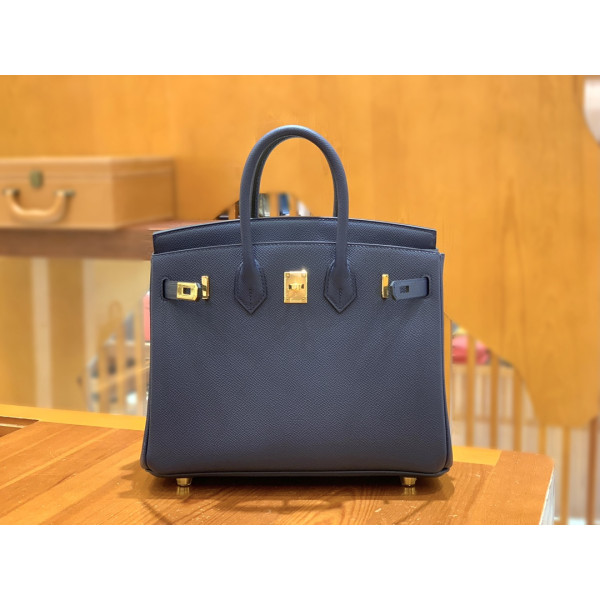 에르메스 버킨 25 르투르네 앱송 사파이어 블루 골드 하드웨어