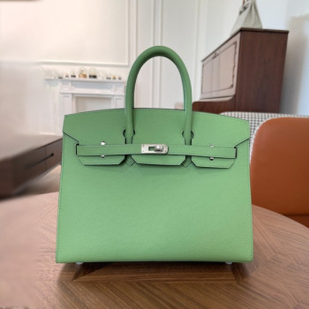 에르메스 버킨 25 셀리에 아보카도 그린 실버 하드웨어