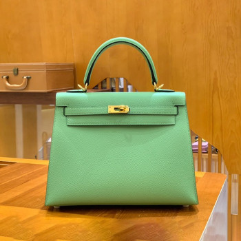 에르메스 켈리 25 셀리에 아보카도 그린 골드 하드웨어