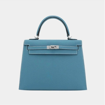 에르메스 켈리 25 셀리에 데님 블루 골드 하드웨어