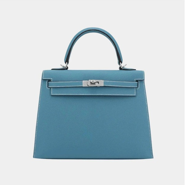 에르메스 켈리 25 셀리에 데님 블루 골드 하드웨어