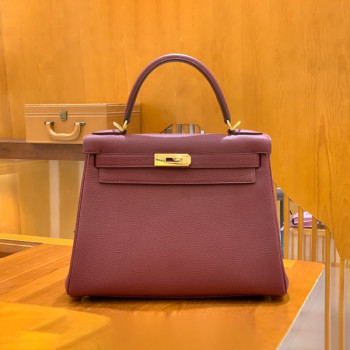 에르메스 켈리 28 르투르네 석류 레드 골드 하드웨어