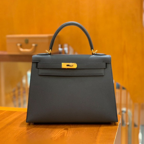 에르메스 켈리 28 셀리에 미드나잇 블루 골드 하드웨어