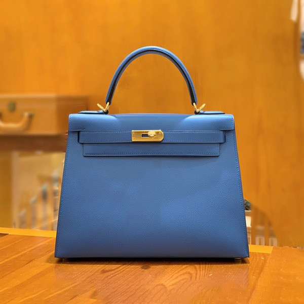 에르메스 켈리 28 셀리에 에게해 블루 골드 하드웨어