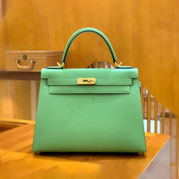 에르메스 켈리 28 셀리에 아보카도 그린 골드 하드웨어