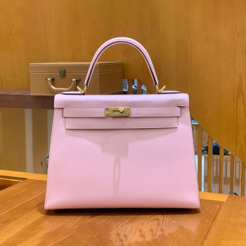 에르메스 켈리 28 셀리에 체리 블라썸 골드 하드웨어