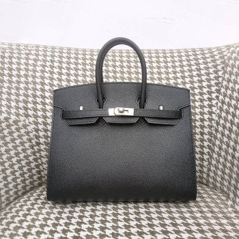 에르메스 버킨 25 셀리에 블랙 실버 하드웨어