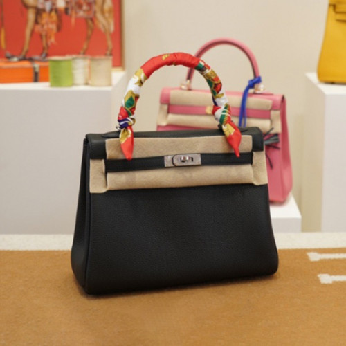 에르메스 켈리 25 르투르네 블랙 실버 하드웨어