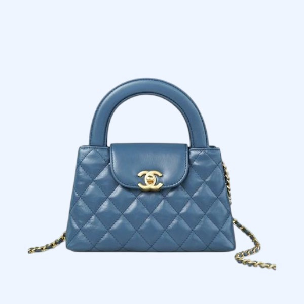 샤넬 23FW 켈리백 미니 라이트 블루 금장 AS4416
