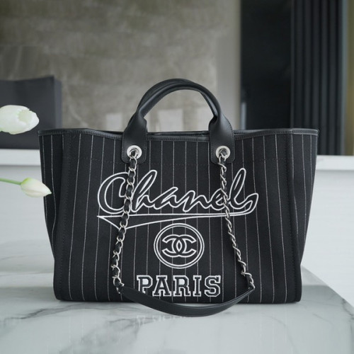 샤넬 맥시 쇼핑백 블랙(실버)