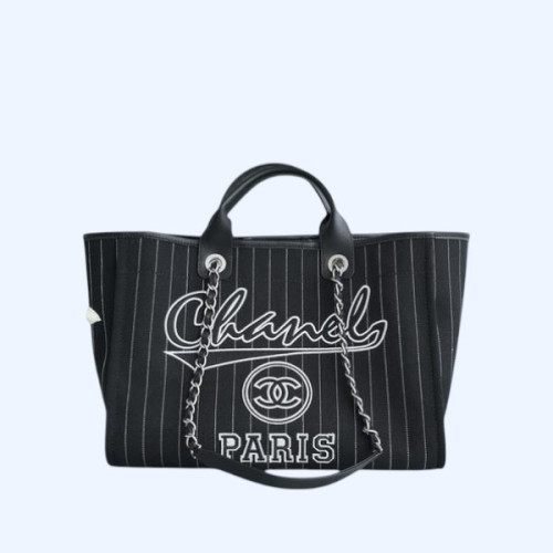 샤넬 맥시 쇼핑백 블랙(실버)